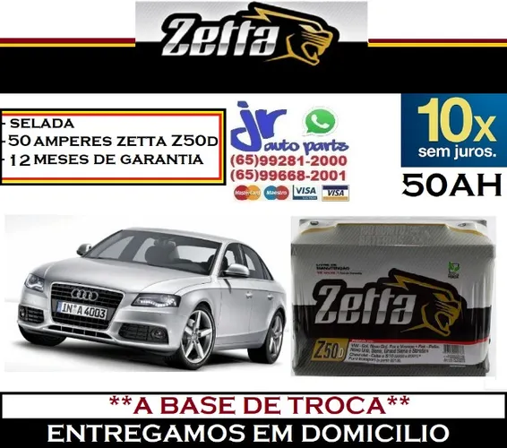 Bateria Automotiva Audi A4 50AH Zetta 12v