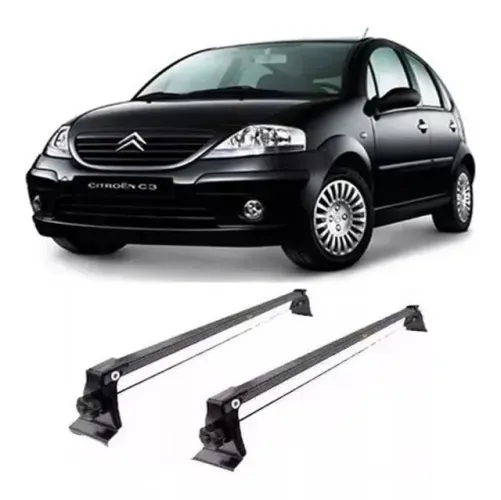 Rack Teto Citroen C3 2003 à 2012 - Preto Material Aço - VP 1015
