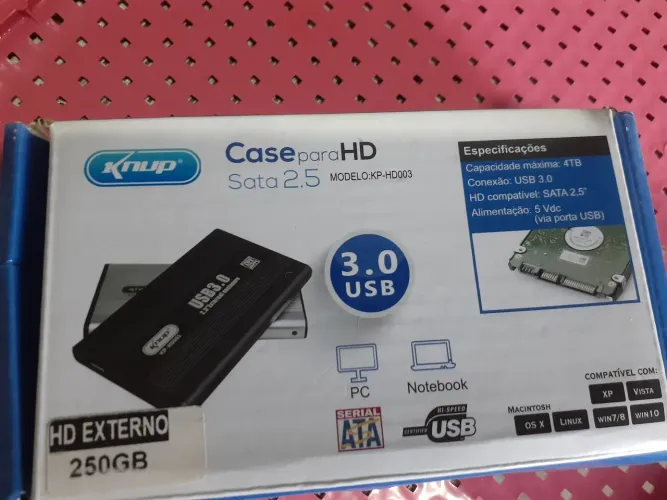 Case para HD Externo SATA 2.5" USB 3.0 250GB