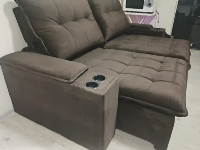 Sofa retratril reclinavel molas ensacadas/ império marrom