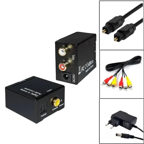 Conversor Audio Fibra Optico digital toslink X Analogico Rca  