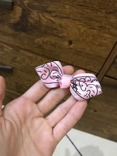 Laço de cabelo rosa (presilha)