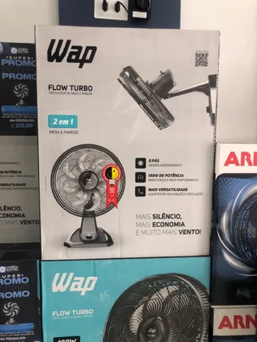 Ventilador de Mesa e Parede Wap Flow Turbo 180W 8 Pás