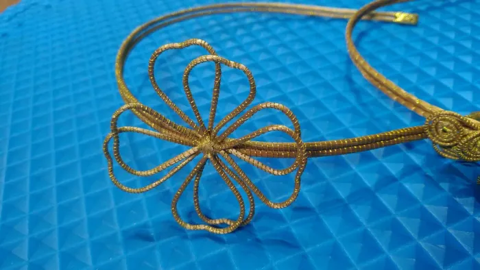 Tiara arco de cabelo capim dourado unidade