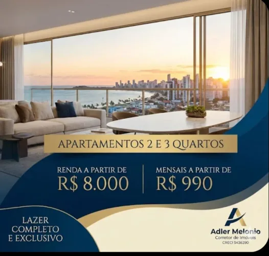 ? APT PRIME CALHAU na PLANTA renda a partir de R$ 8 MIL REAIS