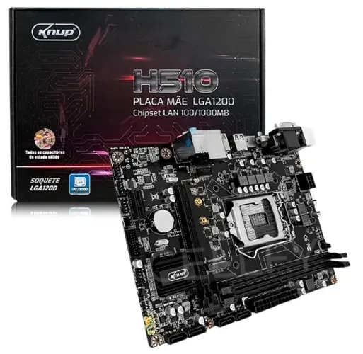 Placa Mãe LGA1200 Knup Chipset Intel H510 DDR4 10º e 11º geração