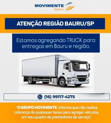 Agrega-se Truck para entregas em Bauru e região