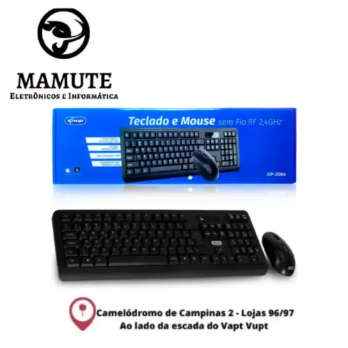 Kit Teclado E Mouse Wireless Knup KP-2064