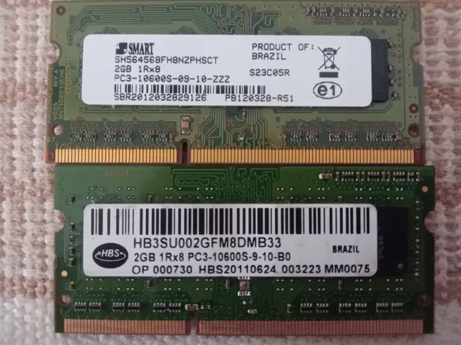 Memória RAM 2GB DDR3 para Notebook
