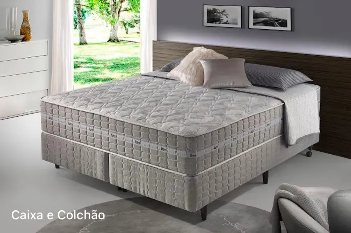 Colchão Queen Molas Ensacadas + Base Box OFERTA t433