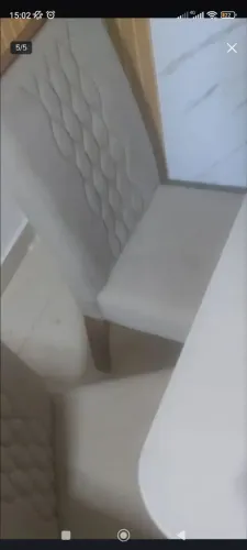conjunto mesa 4 cadeiras tampo vidro branco