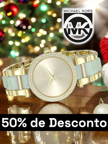 Relógio Michael Kors Delray Rose Gold Dial Com Pulseira De Aço Bicolor - MK4317