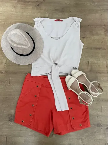 Short laranja tam 40 Alk Casual