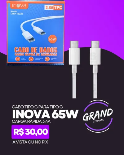 Cabo Tipo C para Tipo C inova 65w