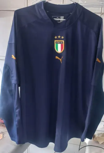 Camisa Goleiro Itália Puma Azul Marinho Euro 2004 Frete Gratis