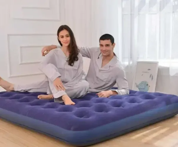 Colchão Casal Inflavel Camping Acampamento Viagem - Entregas 9h as 22h