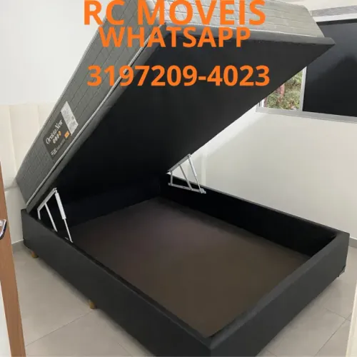Cama Box Baú Casal Inteiriço 1,38x1,88 - Blindado e de Alta Durabilidade