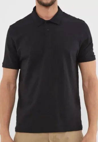 Camisa Polo Masculina Manga Curta Hering Tamanho XG / XL - Preta