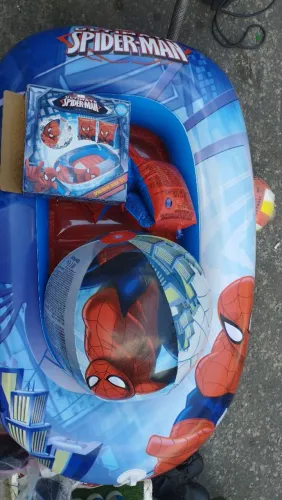 Bote, bola e braçadeira inflável do homem aranha 