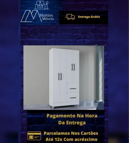 GRANDE PROMOÇÃO*GUARDA ROUPA CAPRI 04 PORTAS ENTREGA GRÁTIS ACEITA CARTÃO