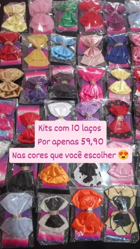 Kits de laços de cabelo  10 unidades por 49,90