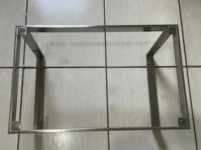Base Mesa Centro Retangular Aço Inox 304 P/todos Os Tampos