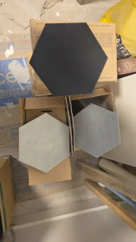 Kit 128pçs revestimentos hexagonais 223,0mm cores variadas