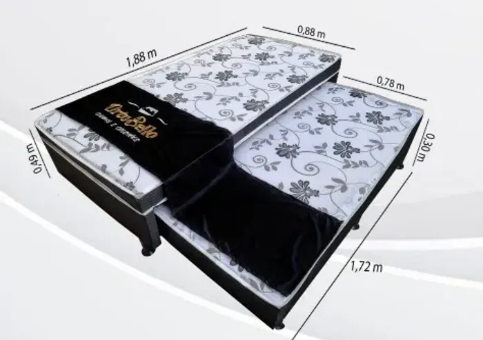 Cama Solteiro c Auxiliar D20 Ortopédico Frete Grátis - Até 12x