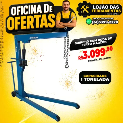 Guincho 1 Tonelada Com Roda de Ferro Marcon