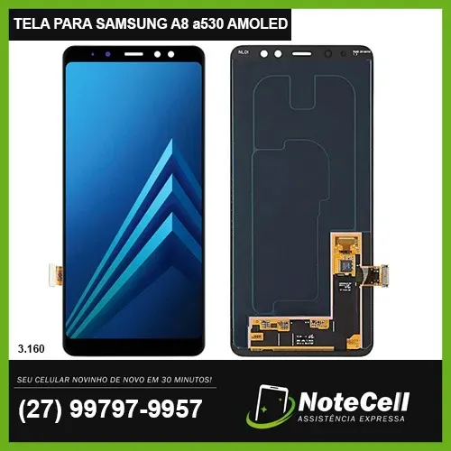Tela Display P/Samsung A8 2018 A530 Amoled Original 3.160 - Instalação Expressa