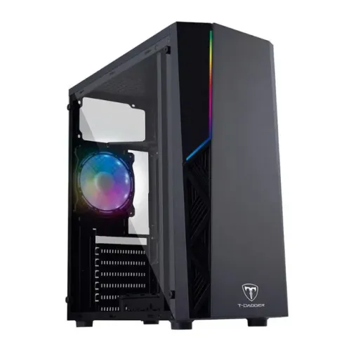 Gabinete Gamer T-Dagger TGC-P02B 01 Com Led Rgb Frontal *Sem Fan Led* - WZetta