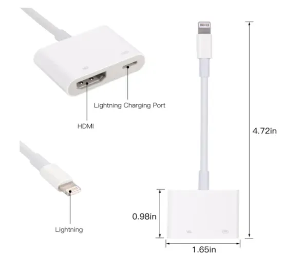 Adaptador Lightning para HDMI Lightning Digital AV adapter 1080P p/ TV e Projetores