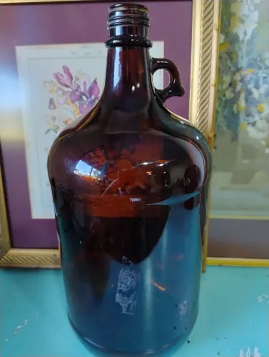 Garrafão de Vidro Âmbar Vintage