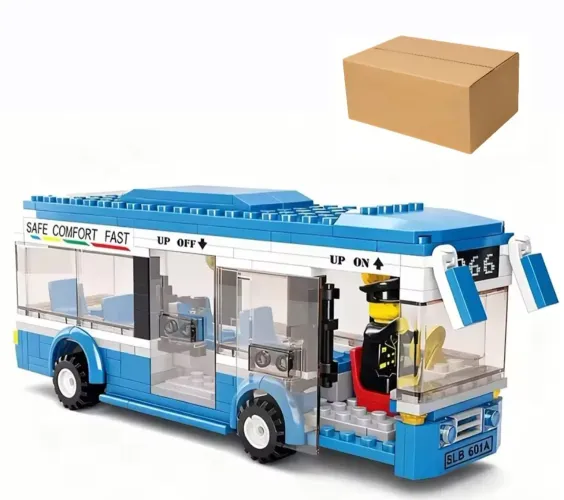 BRINQUEDO DE MONTAR ÔNIBUS 238 PEÇAS MARCA SLUBAN MODELO 0330 