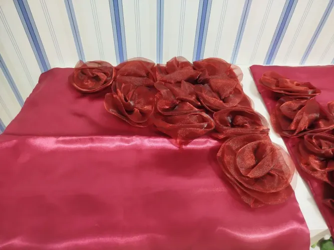 Capas de almofadas artesanal com flores em organza