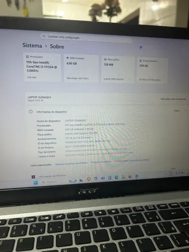 Vendo notebook acer aspire 5