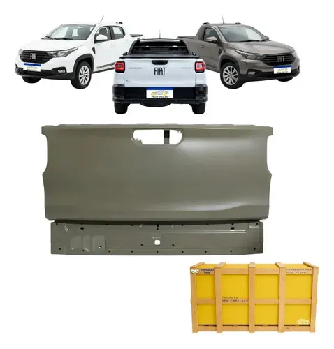 Tampa Caçamba Fiat Strada 2021 2022 2023 2024 2025 2026 Nova Cinza