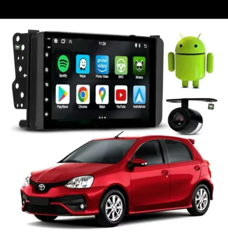 Kit central Multimídia Android 7Pol Etios 2012 a 2018