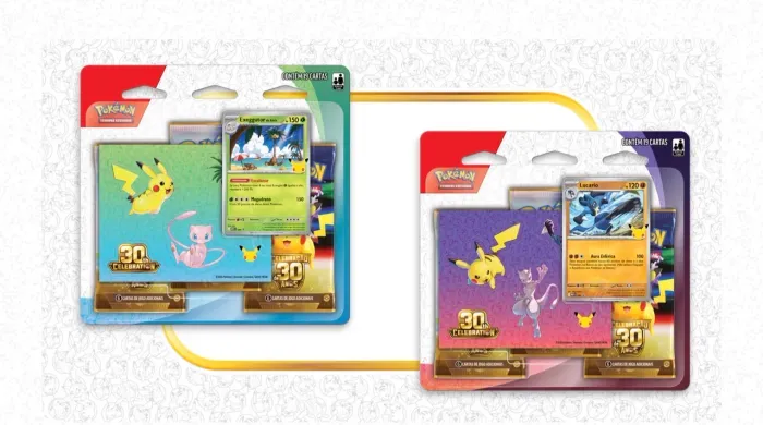 Celebração de 30 anos Pokémon todos os produtos disponíveis só chamar Pv