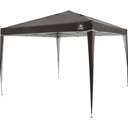 Tenda Gazebo Dobrável 3m x 3m Poliéster Marrom Bel
