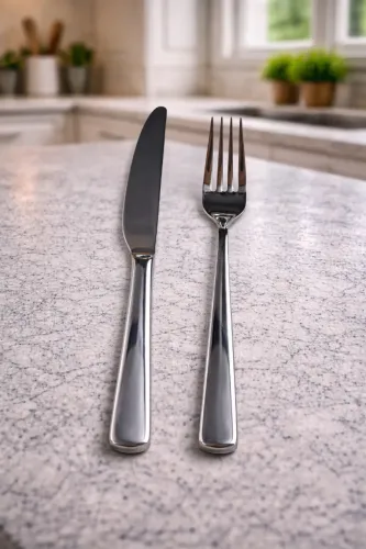 GARFO E FACA DE INOX