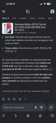 Celular Samsung Galax A13