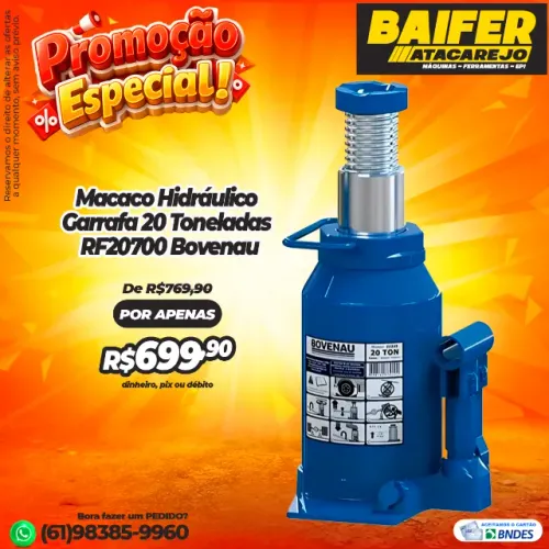 Macaco Hidráulico Garrafa 20 Toneladas RF20700 Bovenau