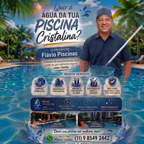 Piscina limpa, chama o Japa. Avulso a partir 100,00 ou mensal a partir 200,00