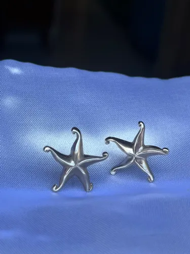 Brinco de estrela do mar de prata 925