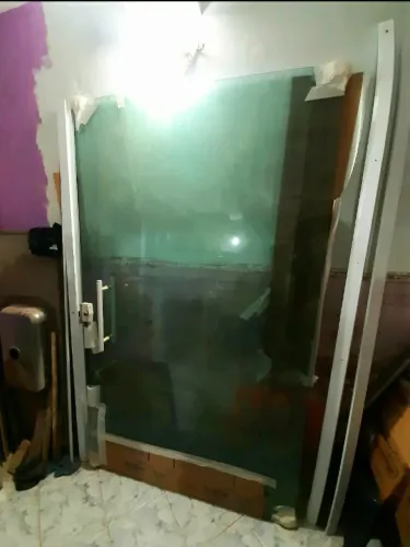 Porta de vidro de correr completa com kit instalação