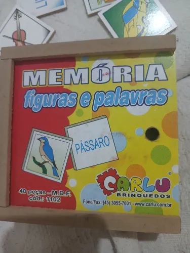 Jogo da Memória Palavras e Figuras em MDF