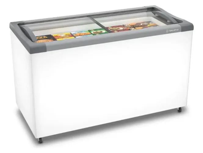 Freezer Metalfrio Horizontal Tampa De Vidro 388L