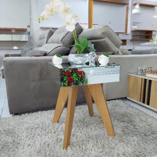 Mesa lateral espelhada 100%MDF