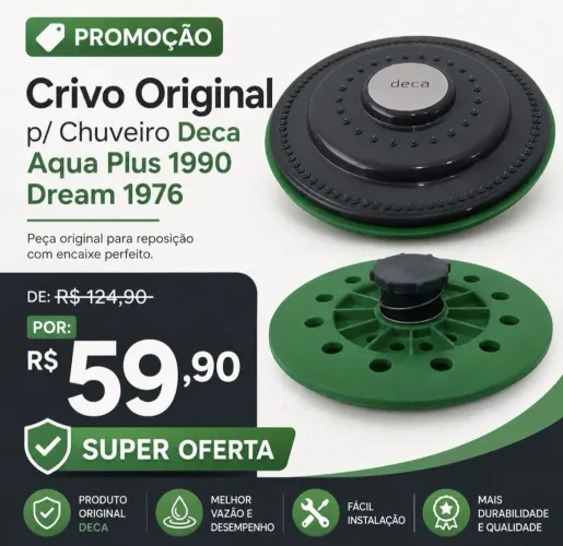 Crivo para chuveiro